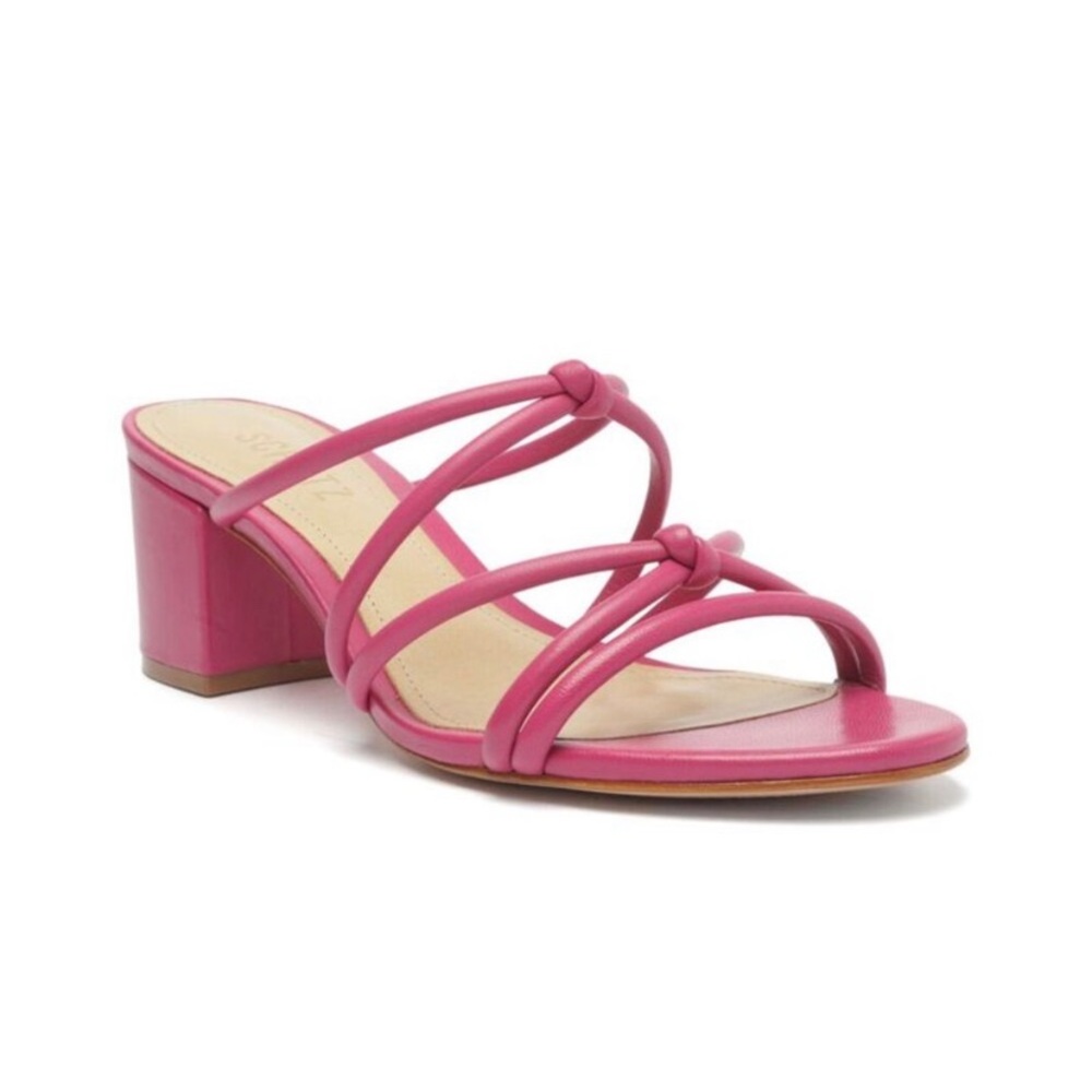 SCHUTZ Princey Leather Sandal Size 8 Hot Pink